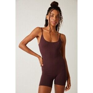 FREE PEOPLE One To Watch Romper in Chocolate Merlot Size XS/S